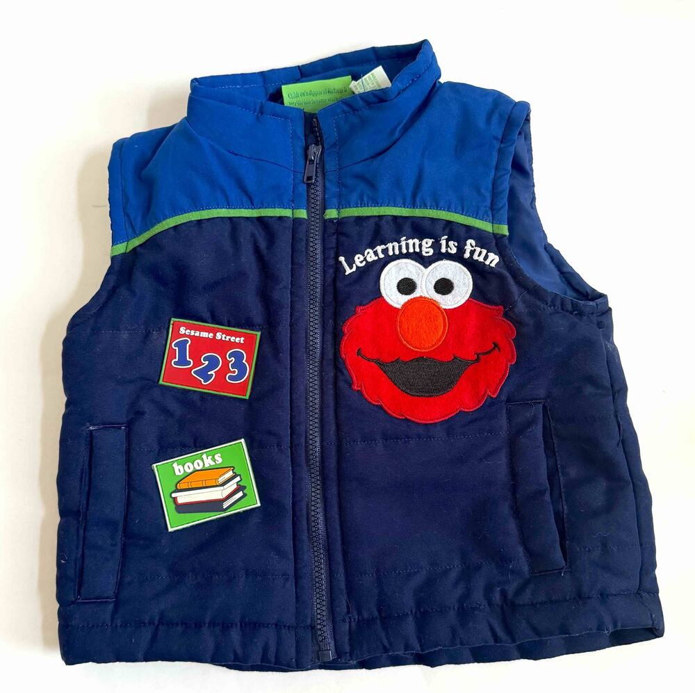 Vintage Sesame Place Elmo Winter Vest Blue Size 12 months